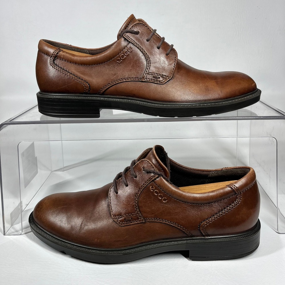 ECCO Oxford Shoes Mens 42 Leather Lace Up Brown Casual Made in Portugal